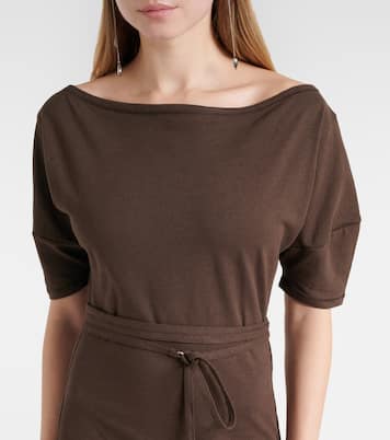 Cotton and linen jersey midi dress | Lemaire