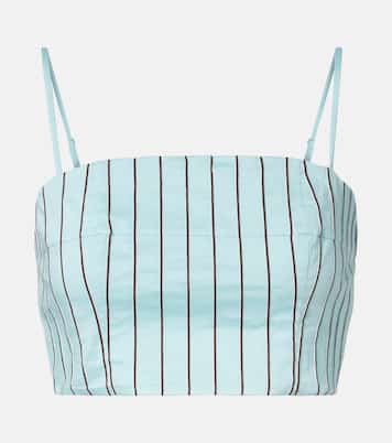 Federico striped cotton-blend crop top | Staud