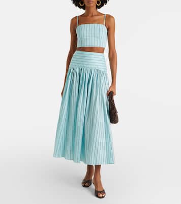 Federico striped cotton-blend crop top | Staud