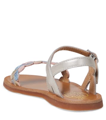 Plagette Ferns embellished leather sandals | Pom d'Api