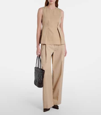 Pleated peplum top | Vince