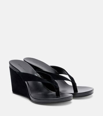 Suede wedge thong sandals | Phoebe Philo