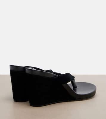 Suede wedge thong sandals | Phoebe Philo
