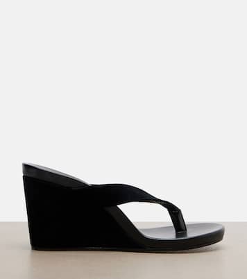 Suede wedge thong sandals | Phoebe Philo