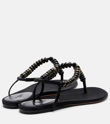 Beaded satin thong sandals | Le Monde Béryl
