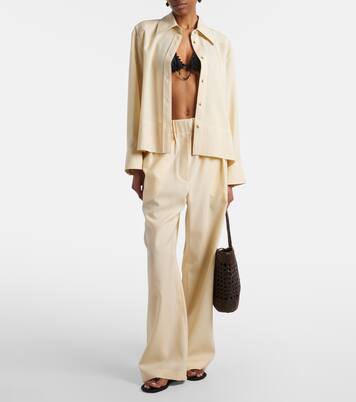 Beaded satin thong sandals | Le Monde Béryl