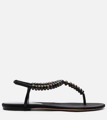 Beaded satin thong sandals | Le Monde Béryl