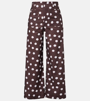 Polka-dot cotton-blend wide-leg pants | Adriana Degreas