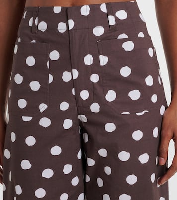Polka-dot cotton-blend wide-leg pants | Adriana Degreas
