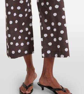 Polka-dot cotton-blend wide-leg pants | Adriana Degreas