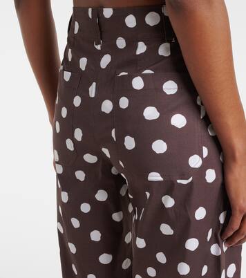 Polka-dot cotton-blend wide-leg pants | Adriana Degreas