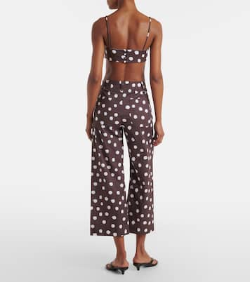 Polka-dot cotton-blend wide-leg pants | Adriana Degreas