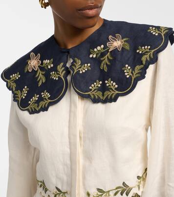 Cumbre embroidered linen blouse | Agua by Agua Bendita