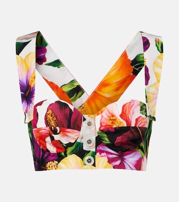 Floral cotton crop top | Dolce&Gabbana