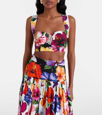 Floral cotton crop top | Dolce&Gabbana