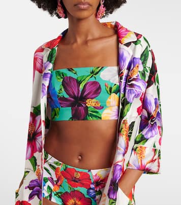 Floral silk-blend crop top | Dolce&Gabbana