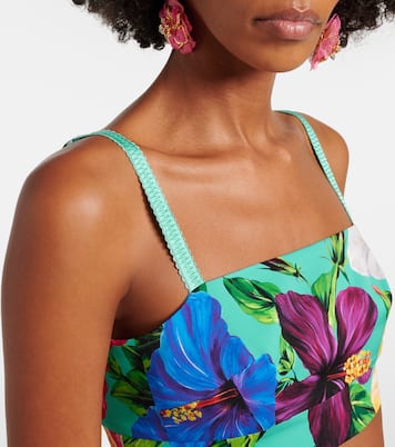 Floral silk-blend crop top | Dolce&Gabbana