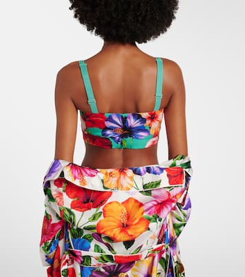 Floral silk-blend crop top | Dolce&Gabbana
