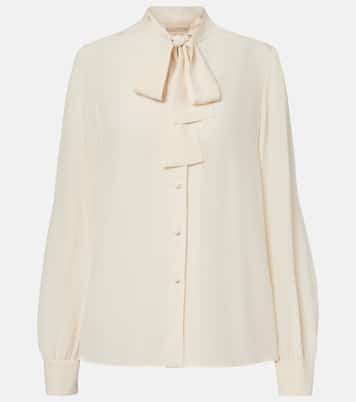 Blusa in crêpe de chine di seta con laccetti | Valentino