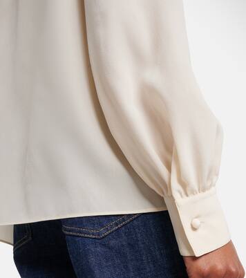 Blusa in crêpe de chine di seta con laccetti | Valentino
