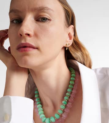 Ohrringe Serpent Nest aus 18kt Gelbgold mit Diamanten und Smaragden | Ileana Makri