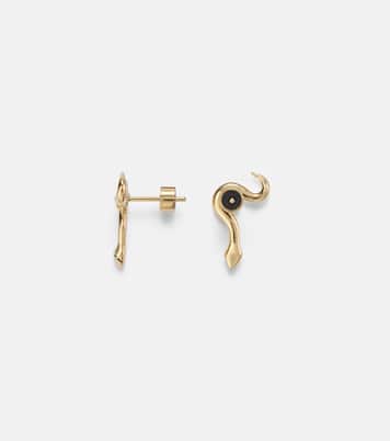 Ohrringe Serpent Nest aus 18kt Gelbgold mit Diamanten und Smaragden | Ileana Makri