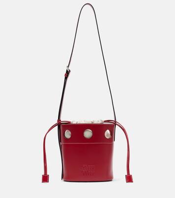 Cutout leather bucket bag | Miu Miu