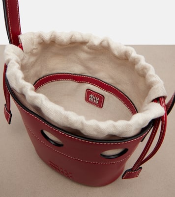 Cutout leather bucket bag | Miu Miu