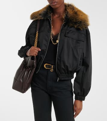 Shearling-trimmed blouson jacket | Saint Laurent