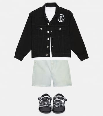 Printed leather sandals | MM6 Maison Margiela Kids