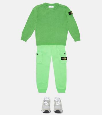 Cotton fleece sweatpants | Stone Island Junior