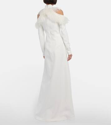 Bridal Robe aus Crêpe mit Federn | Christopher Kane
