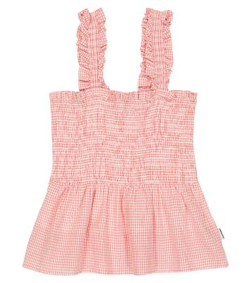 Rosine Red Check smocked cotton top | Molo