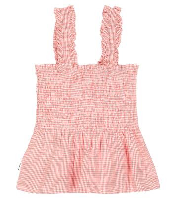 Rosine Red Check smocked cotton top | Molo