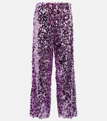 Pantalon ample à taille haute et à sequins | Oséree