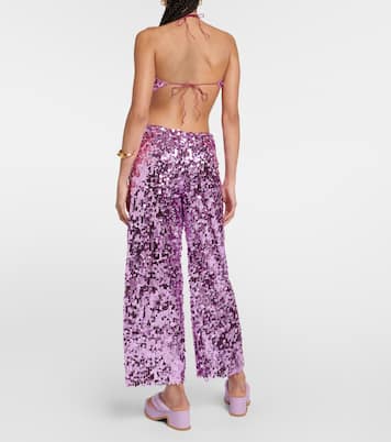 Pantalon ample à taille haute et à sequins | Oséree