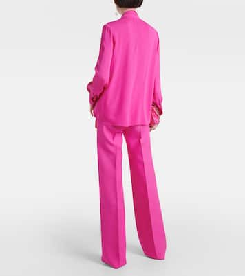 Tie-neck silk georgette blouse | Valentino