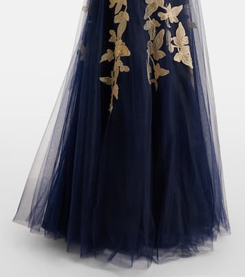 Arcangela appliqué tulle gown | Costarellos
