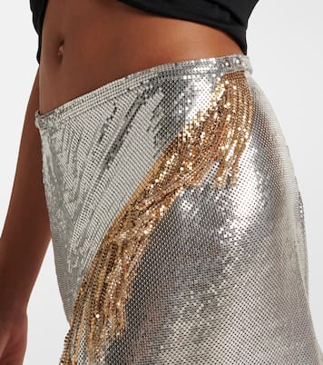 Midirock aus Metall-Mesh | Rabanne