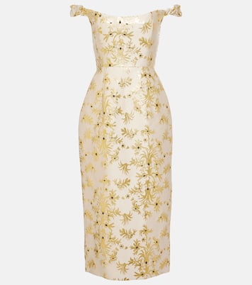 Robe midi Amina en soie mélangée | Markarian