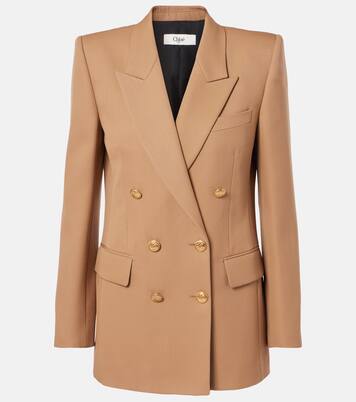 Blazer cruzado de lana grain de poudre | Chloé