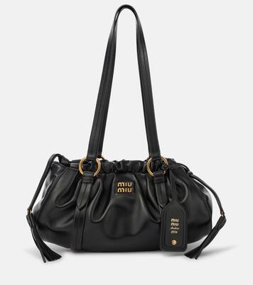 Medium leather shoulder bag | Miu Miu