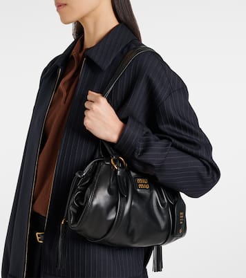 Medium leather shoulder bag | Miu Miu