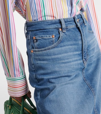 High-rise denim midi skirt | AG Jeans