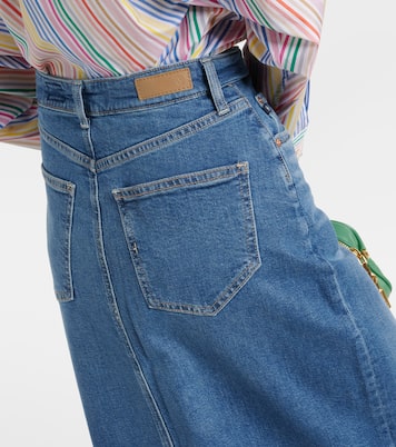 High-rise denim midi skirt | AG Jeans