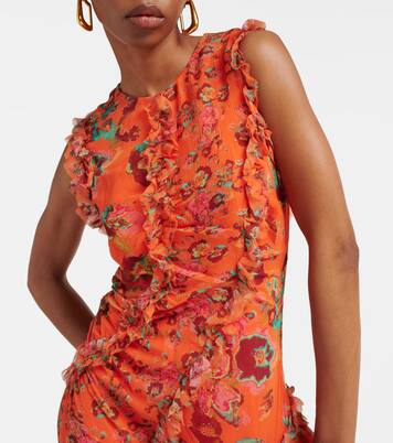 Robe midi Avrelie en soie à fleurs | Ulla Johnson