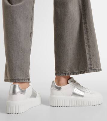 Plateau-Sneakers H-Stripes aus Leder | Hogan