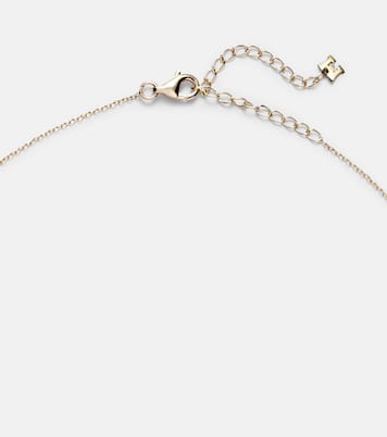 14kt gold necklace with green amethyst and diamonds | Mateo