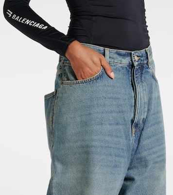 Faded mid-rise wide-leg jeans | Balenciaga