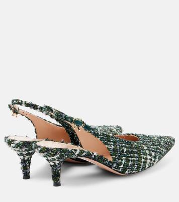 55 bouclé slingback pumps | Gianvito Rossi